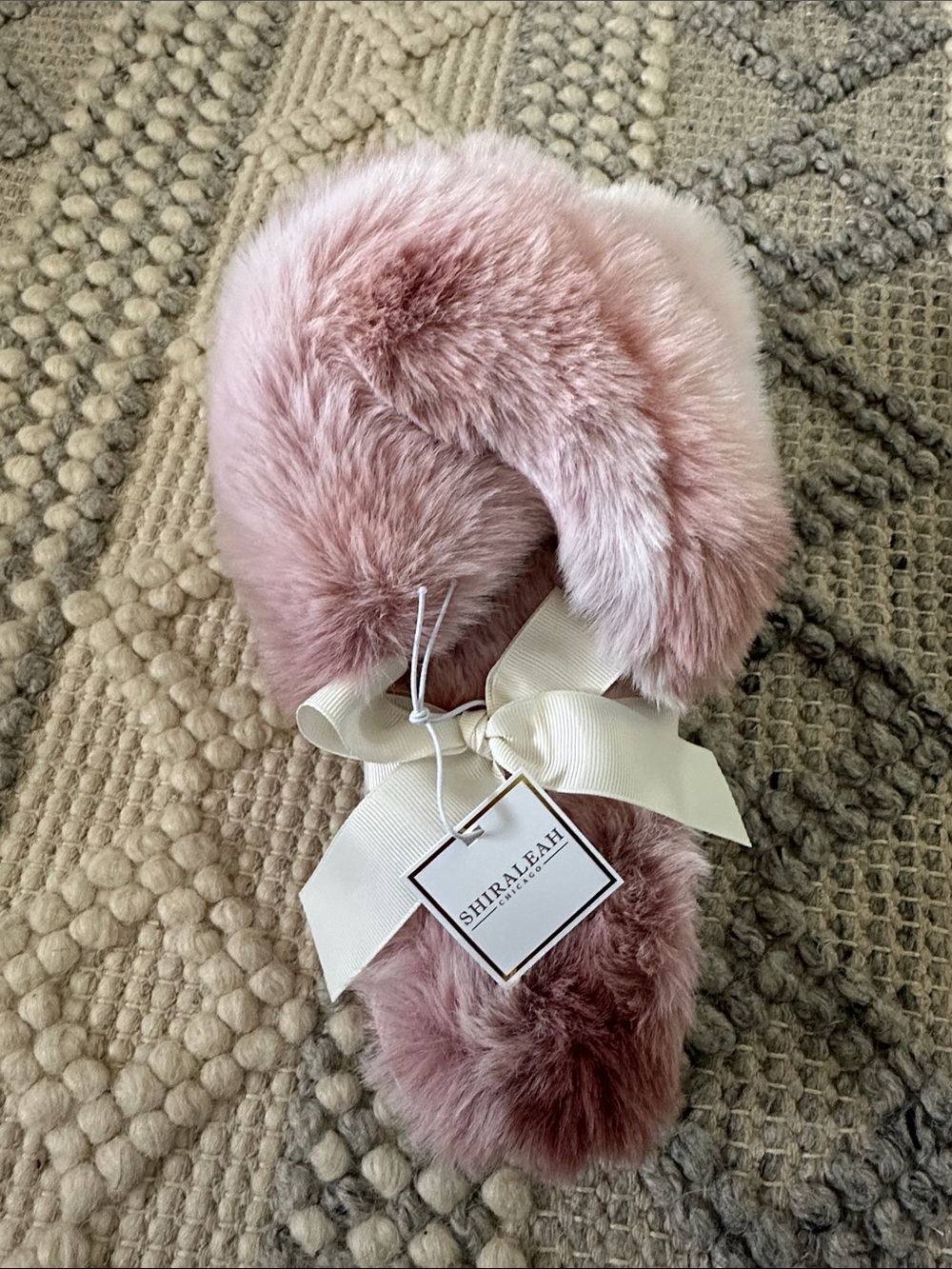 Shiraleah Blush Pink Faux Fur slippers